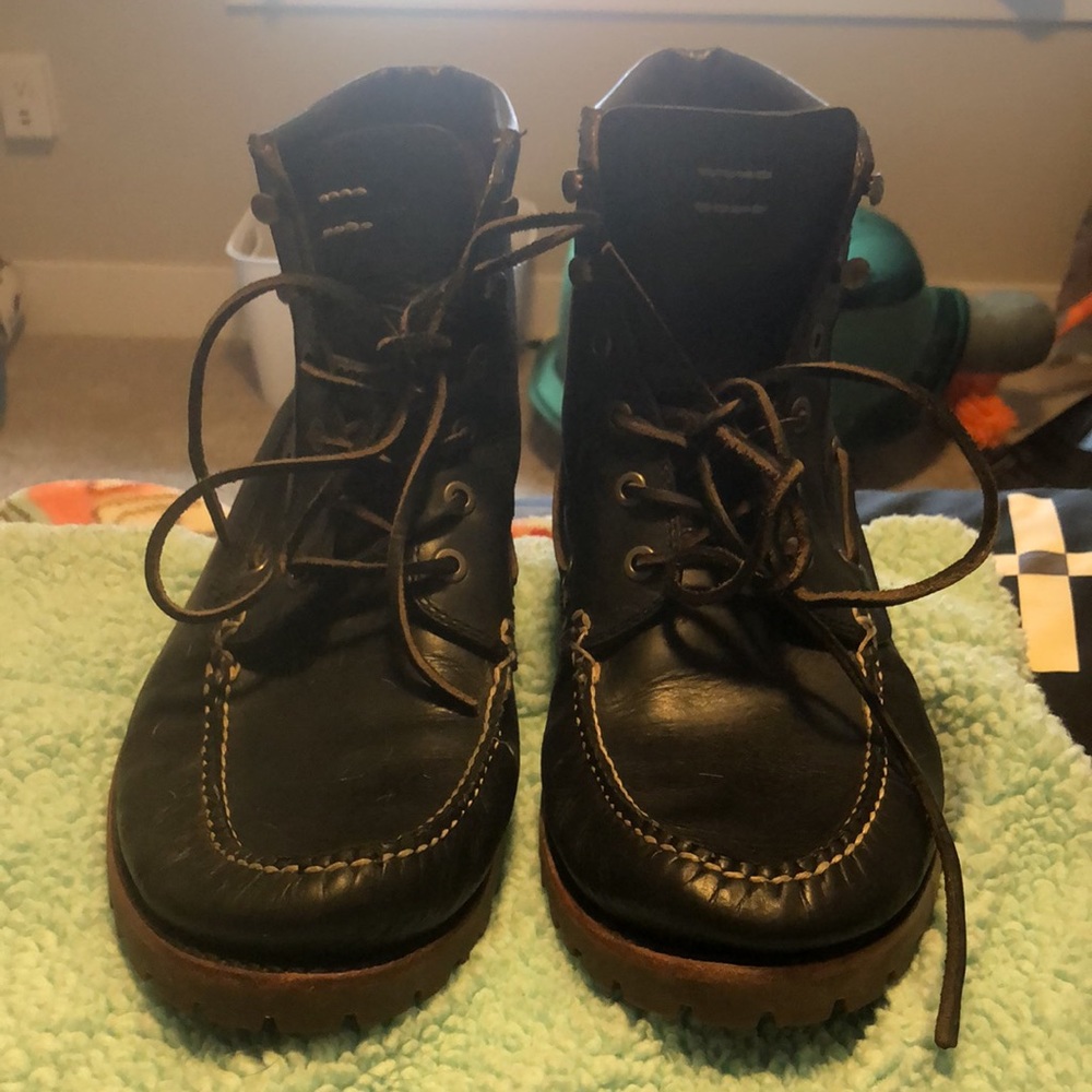 Frye Moc Toe Leather Boots Size 12.  Worn 5-6 times